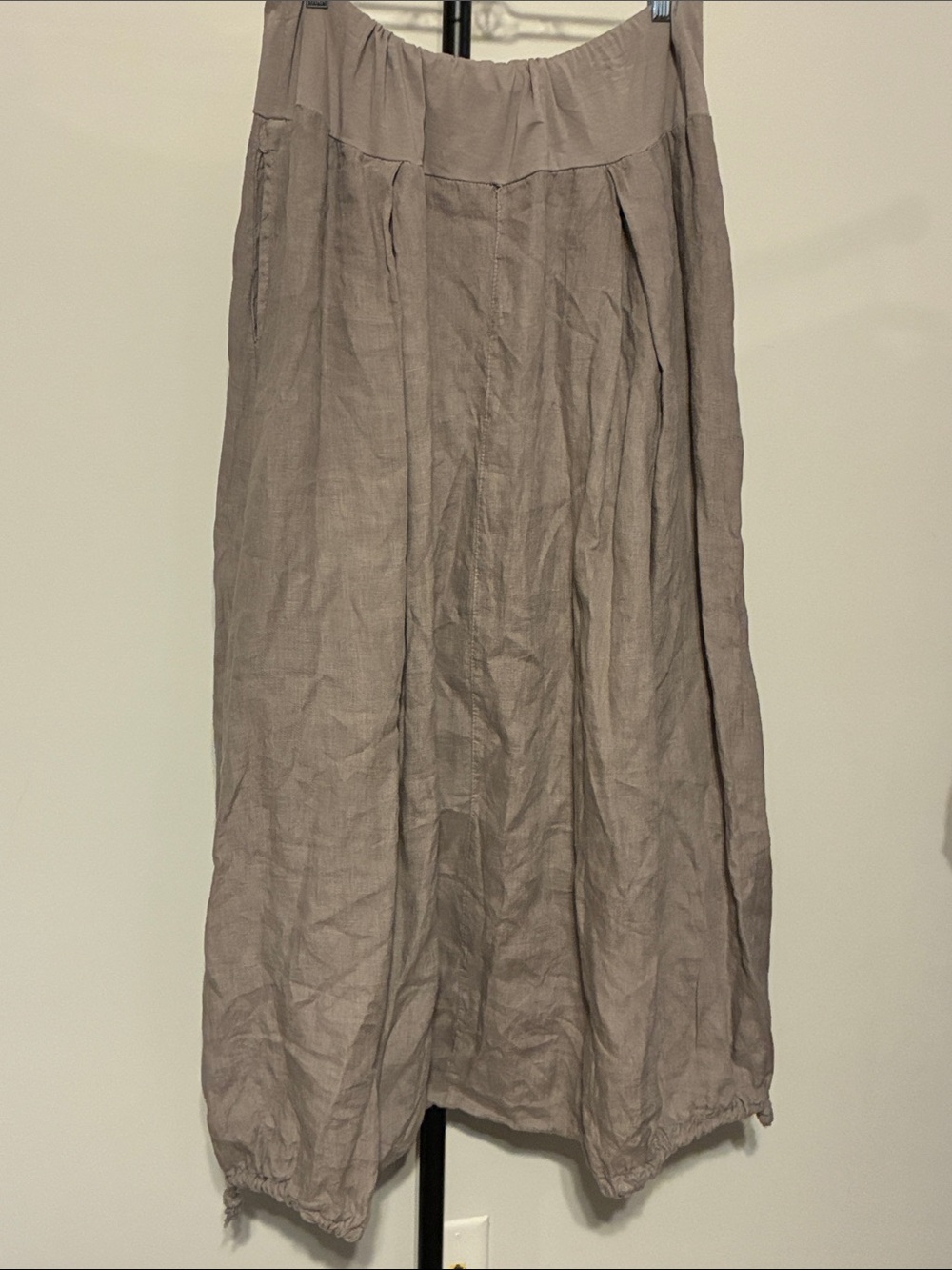 Lin Nature 100% Linen Made in Italy Barrel Harem Pants Drop Crotch Size 50 / ~X